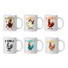 Cartoon Rooster Coffee Mug Ceramic F-Caw-F Sound Mug for Men Women 330ml Funny Rooster Cup for Hot Cold Tea Water Juice Office School Gift
