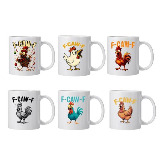 Cartoon Rooster Coffee Mug Ceramic F-Caw-F Sound Mug for Men Women 330ml Funny Rooster Cup for Hot Cold Tea Water Juice Office School Gift