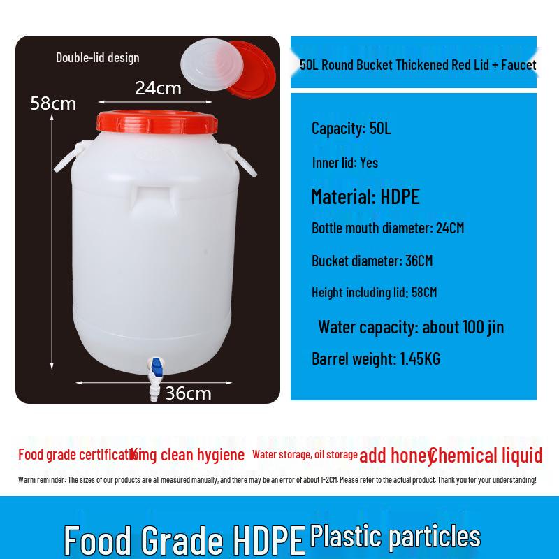 Extrem großer Gärbehälter aus lebensmittelechtem Kunststoff mit Deckel für Enzymbrauerei & Tierfutteraufbewahrung