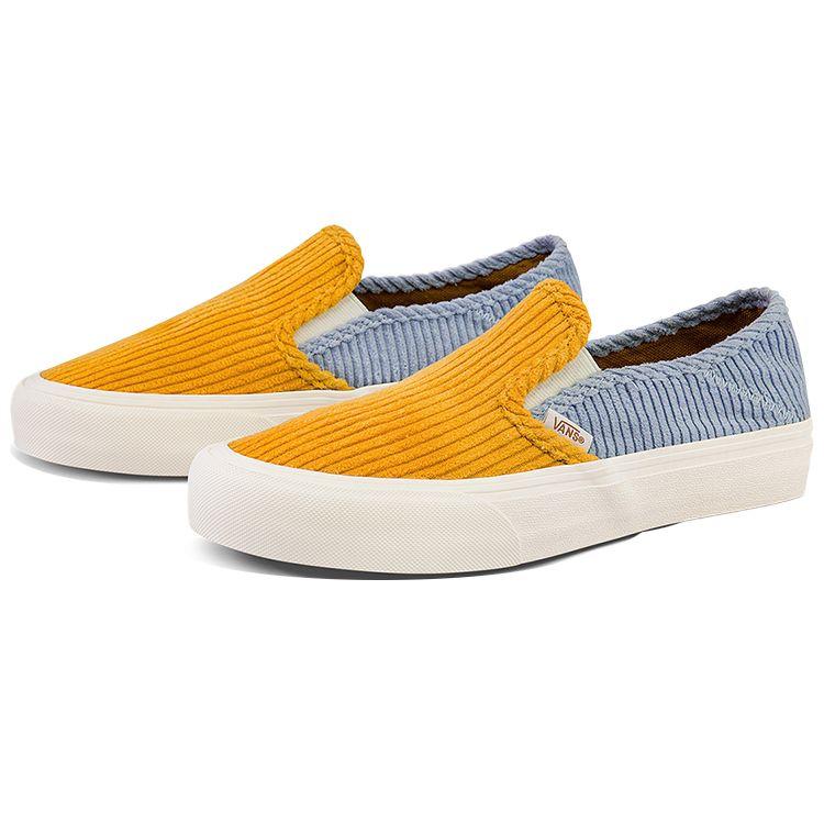 Vans Slip-On Corduroy Casual Lightweight Low-Top Skate Shoes Unisex Sneakers Yellow Blue VN0A5HYQA0Q