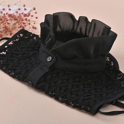 Fehér Női Csipkés Hamis Gallér Fekete Műgallér Álló Elegáns Levehető Inggallérok Nőknek Levehető Féling Faux Col