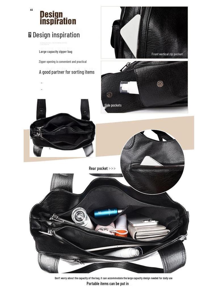 Women's Large Capacity Retro Tote and Crossbody Bag 2025 - Versatile, Textured, Single Shoulder Handbag