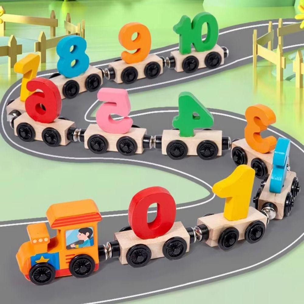 Fruits/Dinosaur Montessori Number Train Set Educational Magnetic Digital Train  Toddler