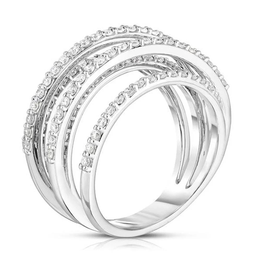Gorgeous Antique  Silver Interweave Winding  Retro White Zircon Rings for Women Anniversary Party