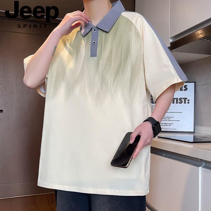 JEEP SPIRIT Men s Cotton Short-Sleeve Gradient T-Shirt 4XL