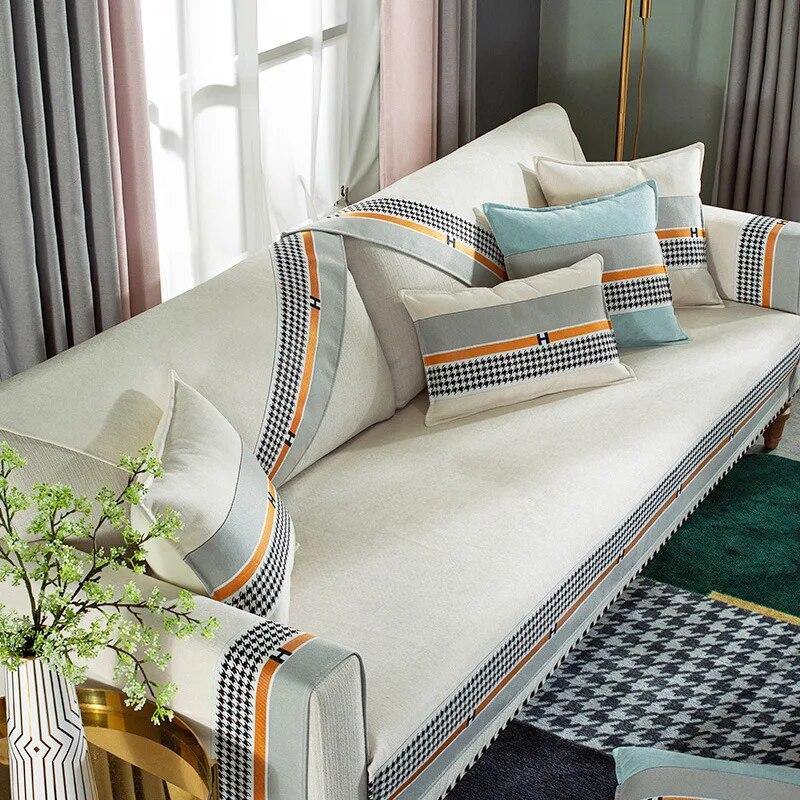 Chenille Fabric Sofa Cover Anti-slip Protector Seat Cover European Couch Cover Sofa Towel for Living Room Decor New sofa cushion
