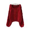 Korean Style Lantern Sleeve Knit Pullover Sweater - Women's Autumn/Winter Fashion