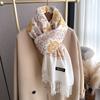 Autumn And Winter Ethnic Style Plant Totem Literary Retro Elegant Embroidery Ladies Warm Scarf Air Conditioning Shawl