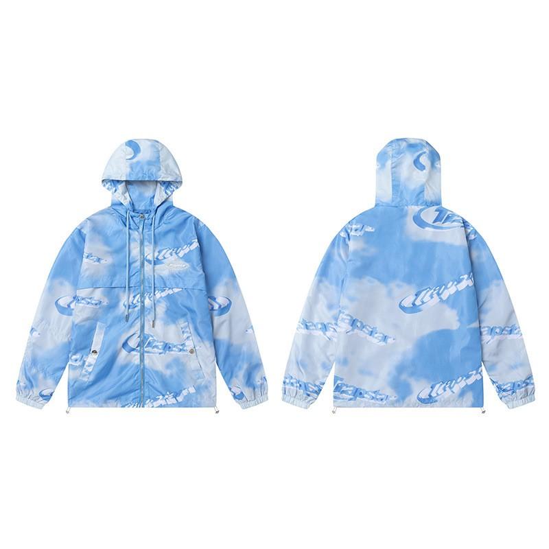 Unisex Oversized Hooded Windbreaker Jacket With