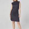 Women's Fashion Casual Color Half High Neck Sleeveless Hip Slim Dress