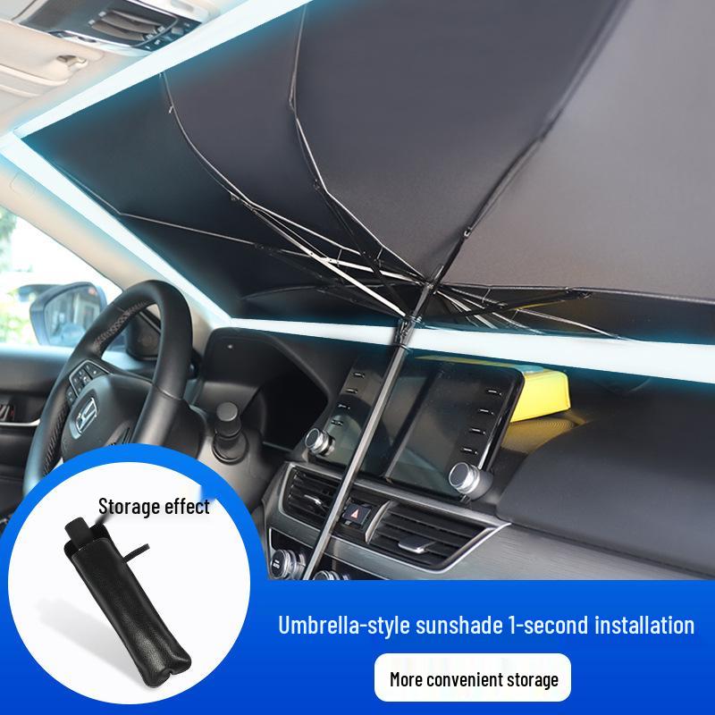 Auto-Windschutzscheiben-Sonnenschirm - Titan-Silber, Hitzeschutz, Keine Installation erforderlich