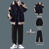 Men's Oversized Patchwork Wool Coat – Hong Kong Style Loose Fit Lapel Jacket, Trendy Korean Casual Design