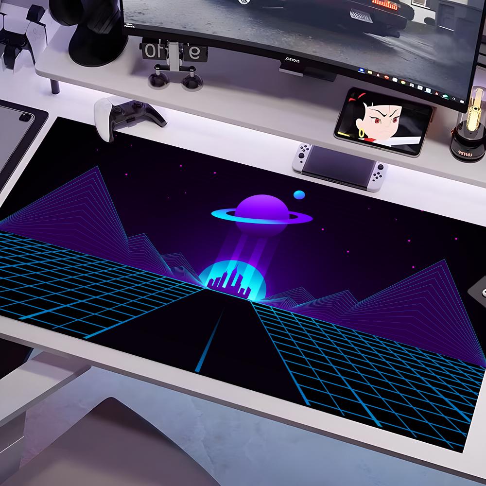 

Synthwave Gradient Mouse Pad Multiple Sizes Large Square Computer Office Game Table Mats Rubber Anti-slip Mousepads 600x300x2mm