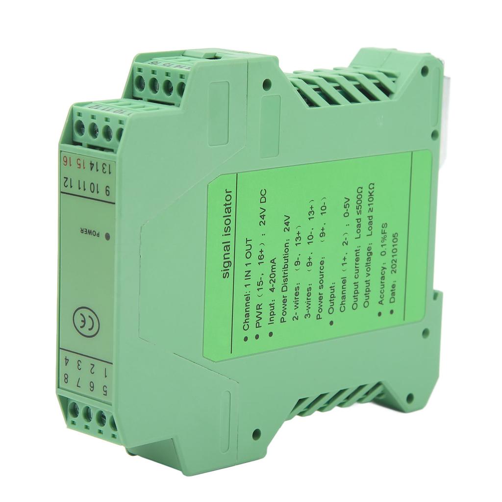 DC Current Signal Isolator 1 In 1 Out 4‑20mA PLC Detection Anti Interference Signal Conditioner Module 24V