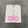 ALO Baumwolle Lockere Passform Unisex Rundhals T-Shirt Streetwear Lässiges Oberteil