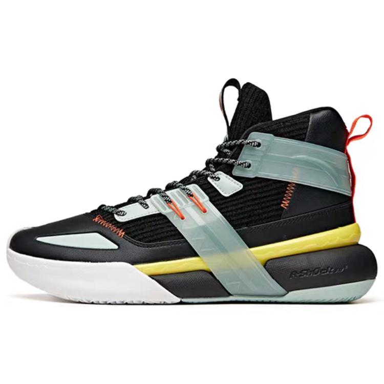 

New Anta Crazy 4 Cushioning Anti Slip Wear Resistant Breathability High Top Basketball Shoes Men s Black Green White 112041605-1 42