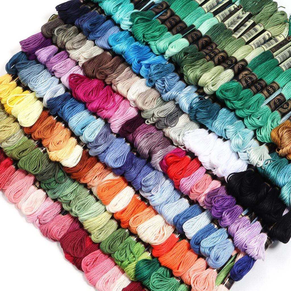 6pcs/lot Colorful Polyester Cross Stitch Embroidery Thread Sewing Skeins Craft Embroidery Line For DIY Handmade Accessories Gift