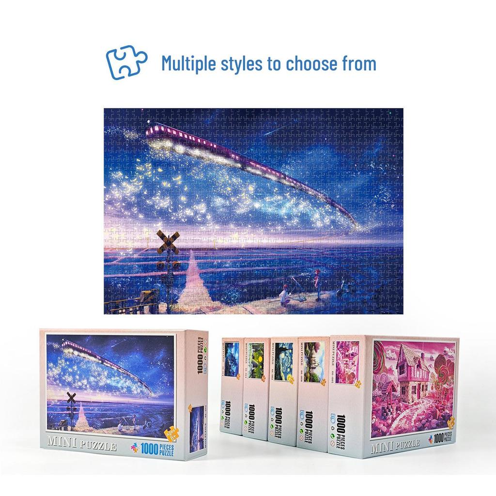 Challenging 1000-Piece Anime Landscape Puzzle: Adult Stress Relief Commemorative Edition