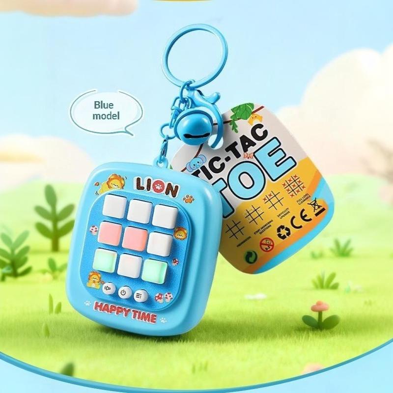 4 in 1 Electronic Tic Tac Toe Game Keychain Portable Interactive Puzzle Toy Suitable for Kids Adults All Ages