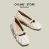 Mary Jane shoes with new autumn thick heels single shoes, women's small inner height increase, white small size 3233