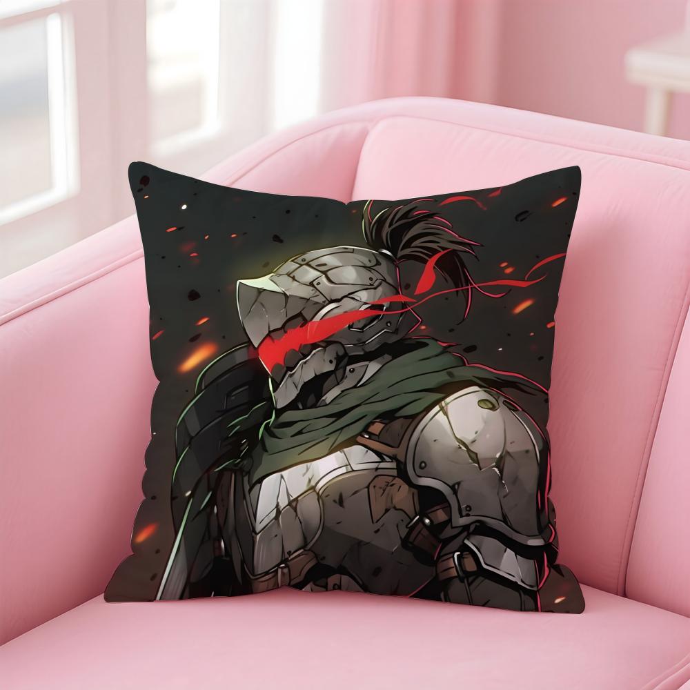 Handsome Anime Goblin SlayerCartoon Cushion Cover Pillow Case Soft Skin Friendly Fabric  Concealed Zipper