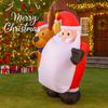 4.9FT Inflatable Santa Claus Reindeer Toy Xmas Yard Lawn Garden Party Decor with LED Lit Christmas Home Supplies Ornaments Gift