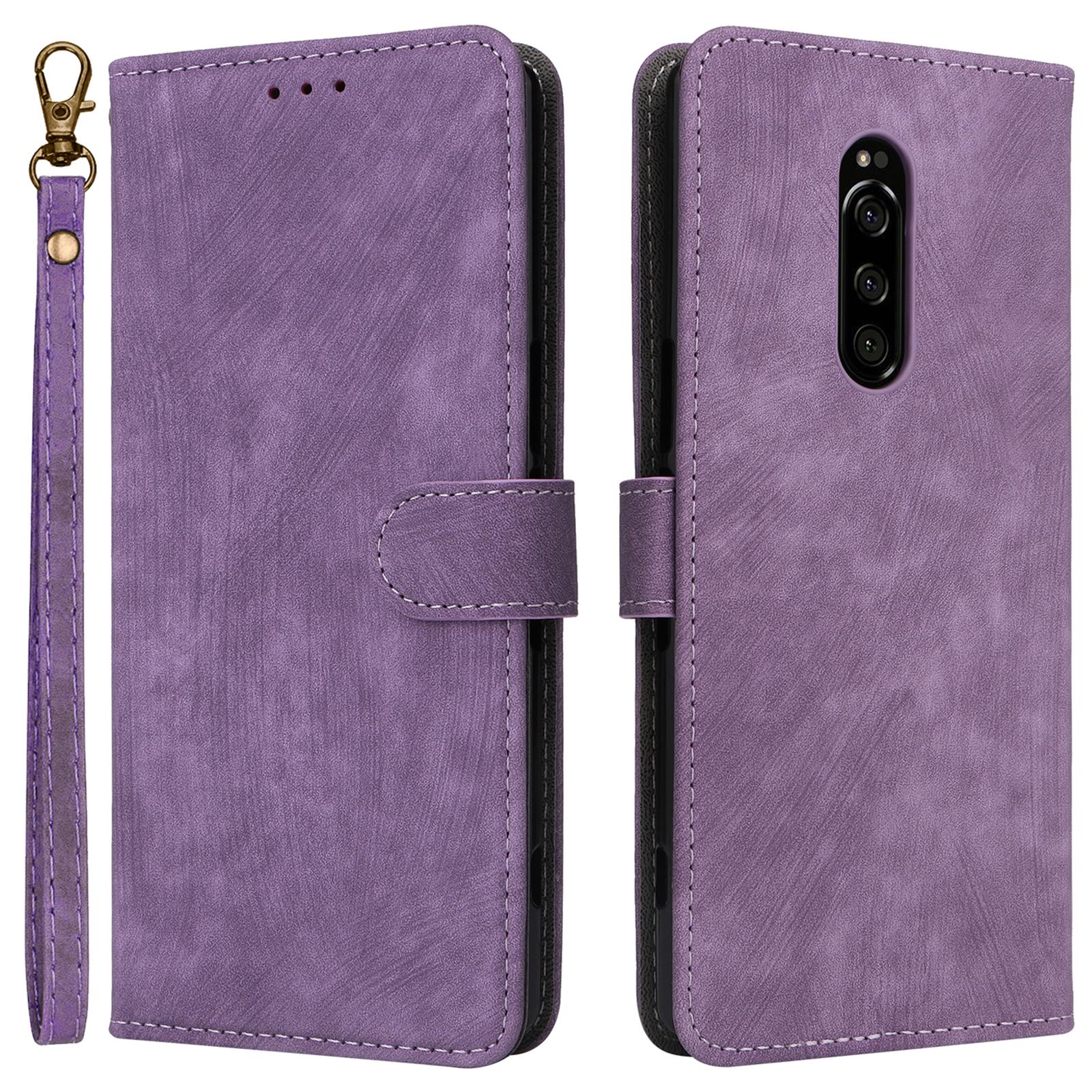 

Кожаный чехол-бумажник с ремешком и блокировкой RFID для Sony Xperia 1 C
