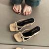 Wedge Heels Women's Shoes, Flip-flops Retro One-strap High-heeled Slippers