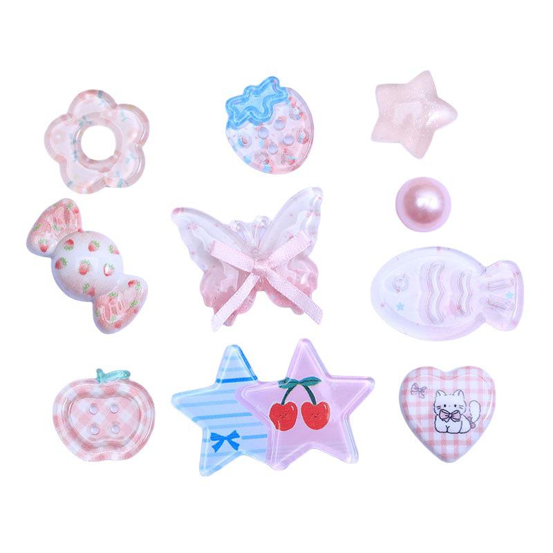 Xiaohongshu-Style Shoe and Hair Accessories: Hole Shoes Decorations, Hair Clips, Ties, Refrigerator Magnets