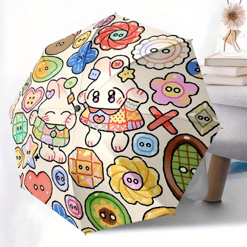 1pc Button Friends Automatic Opening/closing Umbrella with Auto Open/Close, Windproof, Foldable Sunshade, Perfect Gift for Friends, Durable