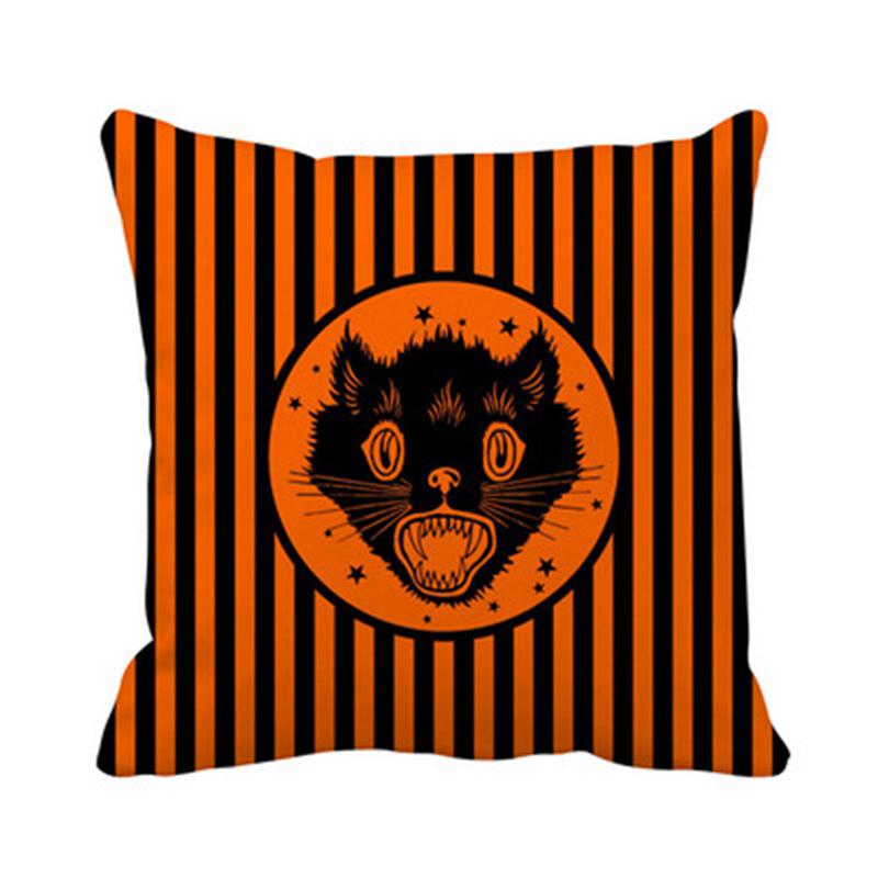 Halloween Theme Wizard Print Pattern Cushion Cover Home Living Room Sofa Decoration Square Polyester Pillow Pillow Cover