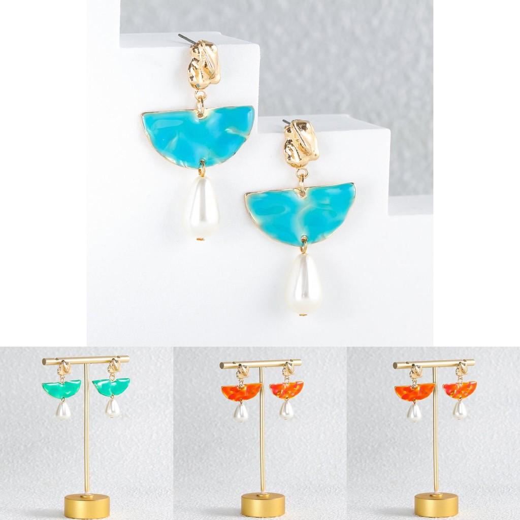 Elegant Alloy Geometric Pearl Earrings For Women Perfect For Weddings Birthdays Celebrations