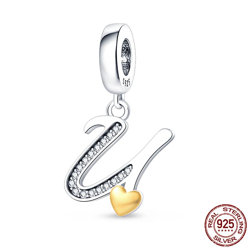 Novinka v kolekci Qikaola Originální náramky 26 písmen A-Z Měděné přívěsky Korálky Pro DIY Výrobu narozeninových šperků Dárky