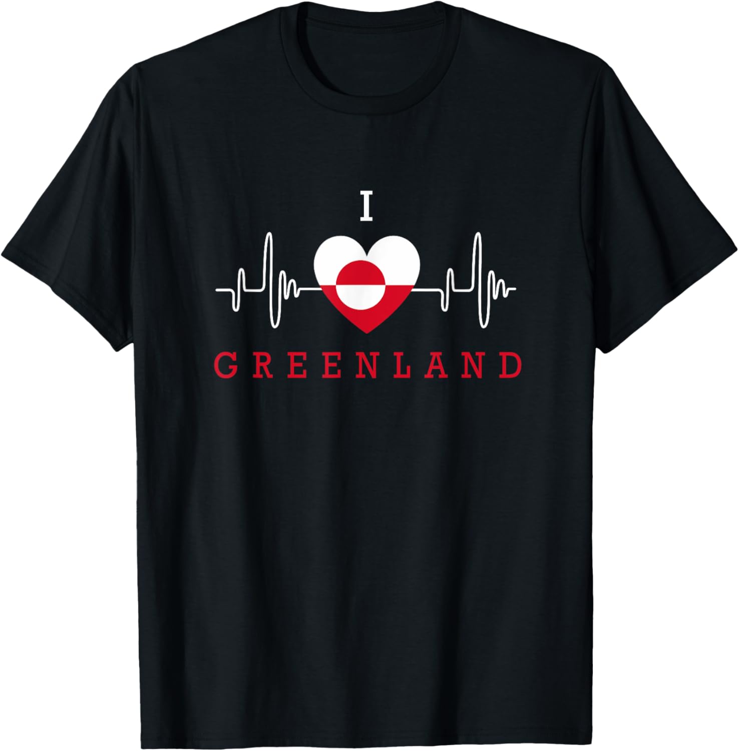 Heartbeat Greenlander Flag Heart I Love Greenland T-Shirt S