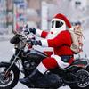 Santa Cyklistická přilba Vánoční Motocyklová přilba Celoobličejová Bezpečná čepice Santa Claus Závodní čepice Veselé Vánoce dekorace dárek