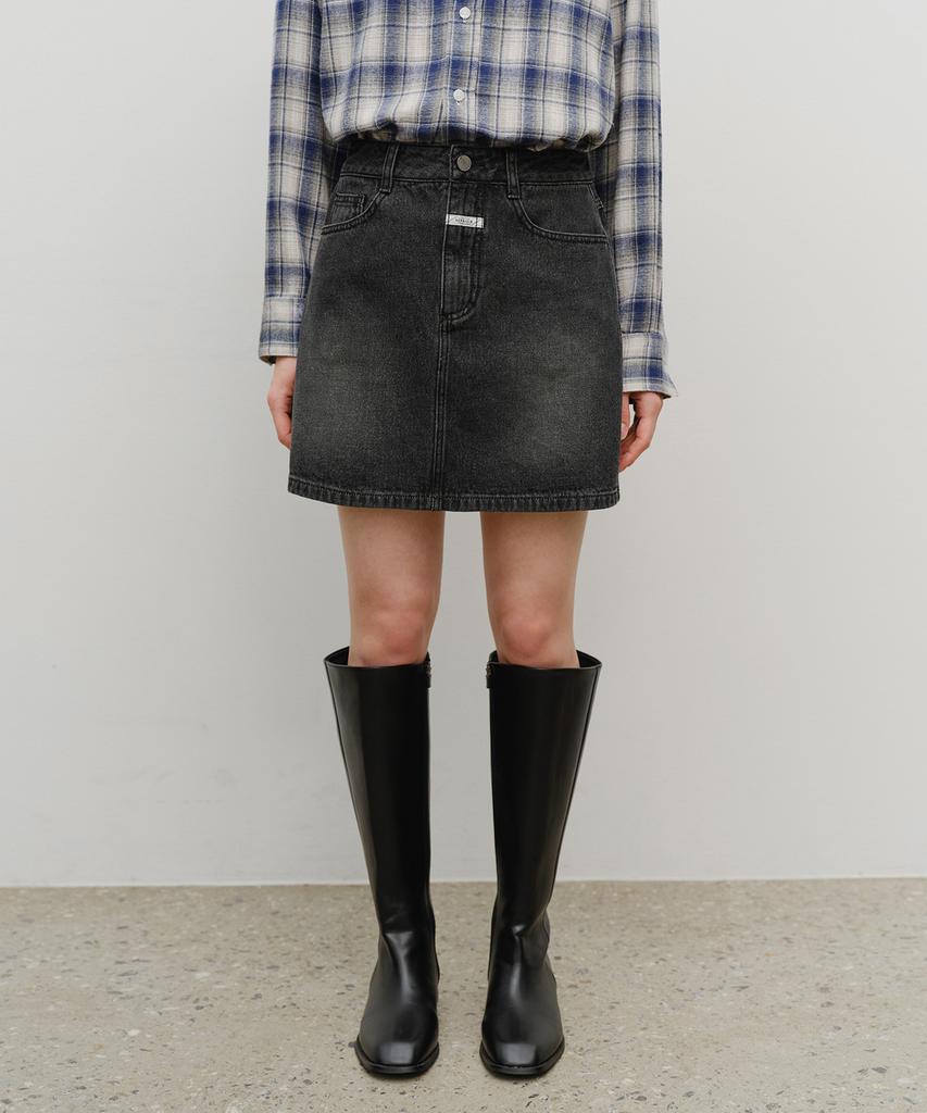 Malittepeulangsowajeobeo W Denim Mini Skirt Black