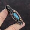 Copper Blue Turquoise Pendant Copper Wire Wrapped Pendant Gemstone Copper Jewelry Brand New Pendant Handmade Turquoise Jewelry Gift For Him