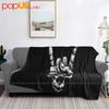 Vintage Skull Hand Sign Of The Horns Heavy Metal Rock N Roll Band Tattoo Ultra-Soft Blanket Quilt Winter Sofa Cover Bed Covers