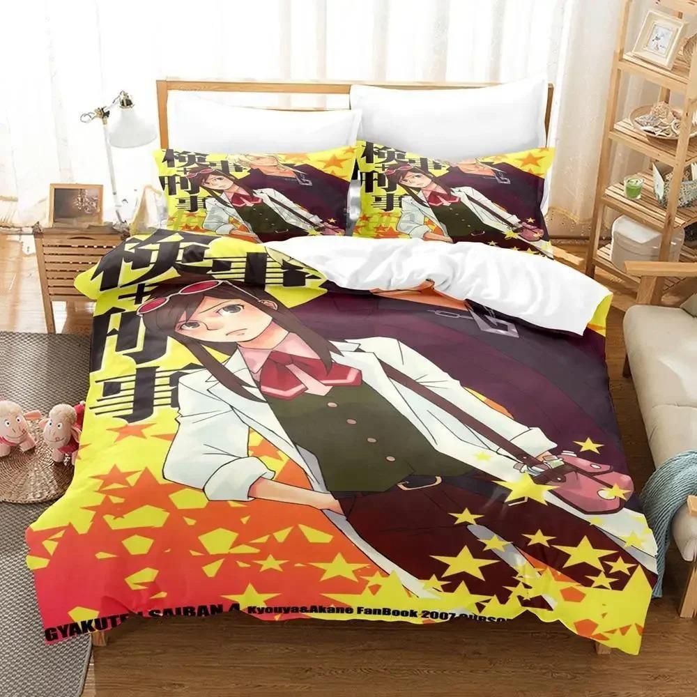 

Gyakuten Saiban Bedding Set Single Twin Full Queen King Size Bed Set Adult Kid Bedroom Duvet cover Sets 3D Print Kawaii Anime 70x133cm 2pcs