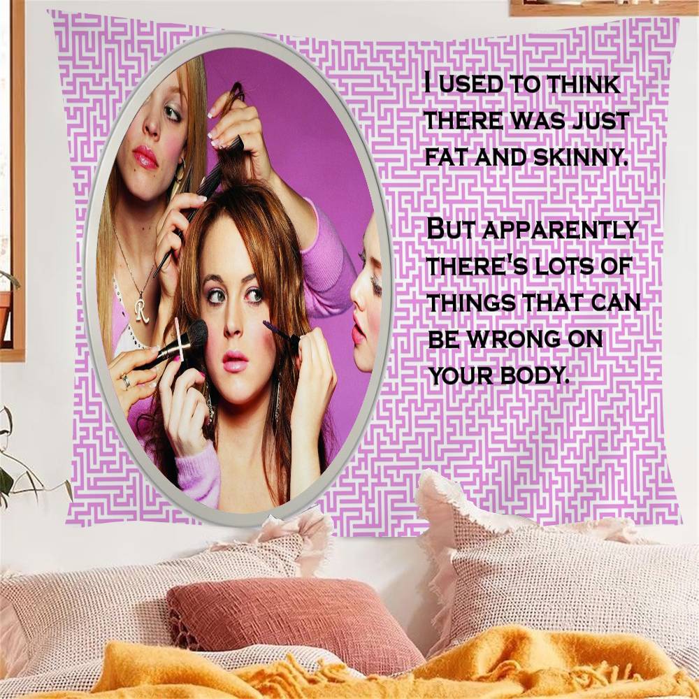 Burn BookMean Girls Colorful Tapestry Wall Hanging Bohemian Wall Tapestries Mandala Wall Hanging Sheets