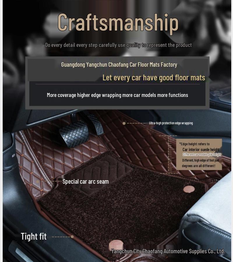 Premium Nappa Leather Full Surround Floor Mats for BYD Models: Qin, Seal, 06, Tang, Song, Han, Dolphin, Destroyer.