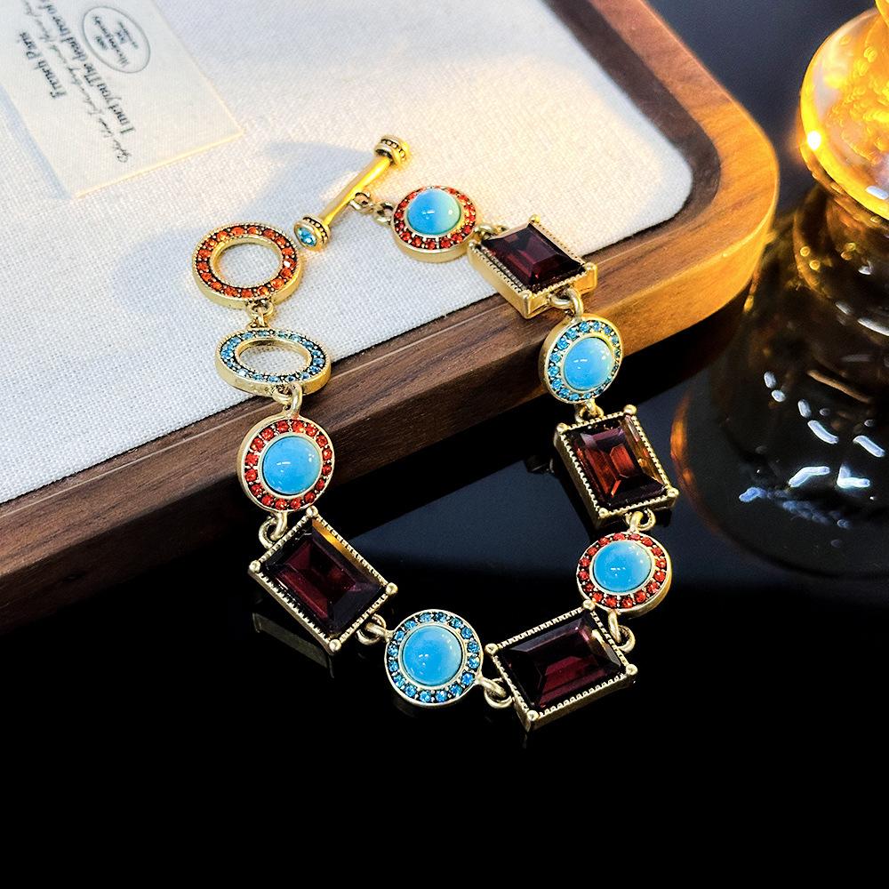 

Античное коричневое бриллиантовое ожерелье с бахромой, придворный стиль, ретро серьги, женский набор