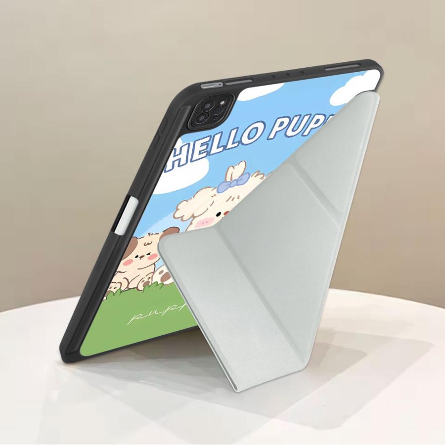 Black And White Puppy Holder Cover Tablet Case For iPad Mini 6 7 Air 4 5 M3 M2 1 2 M4 11inch Pro 11th 10th 9th 8th 7th 12.9inch