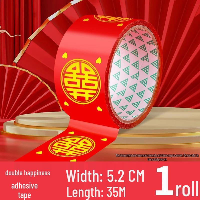 Double Happiness Red Wedding Tape: Festive Adhesive for Decorations and Sealing