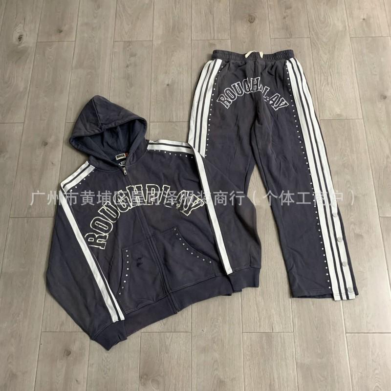RoughPlay Tracksuit Mens Hip Hop Hoodie Sweatshirt Casual Pants Set Streetwear