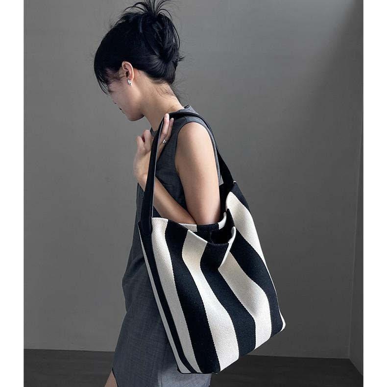 IELGY Женская холщовая сумка в полоску — фото 6