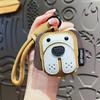 Cute Cartoon Leather Dog Pendant Keychains For Women Bag Pendant Car Key Chains  Backpack Decoration Accessories Gifts