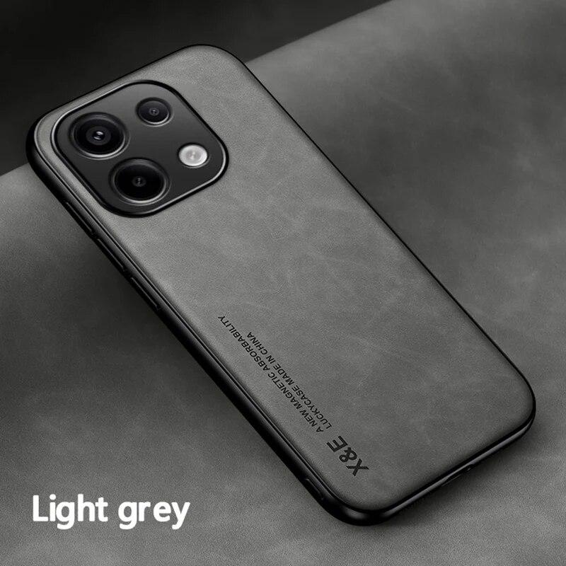 

Роскошный кожаный чехол для Xiaomi Redmi Note 13 Pro 4G, магнитный силиконовый защитный чехол для телефона Redmi Note 13 Pro Plus 5G Redmi Note 13 4G светло-серый