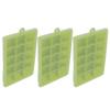 3pcs Ice Cubes Mould Silicone Stackable Dishwasher Safe 15 Grids Ice Tray with Removable Lid for Home Bar Green