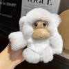Cute Keychain Real Fur Keychains Funny Monkey Design Keyring For Backpack Accessories Purse Keys Plush Monkey Keychain Keyring